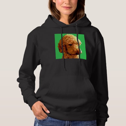 Red Poodle Green Hoodie (Voorkant)