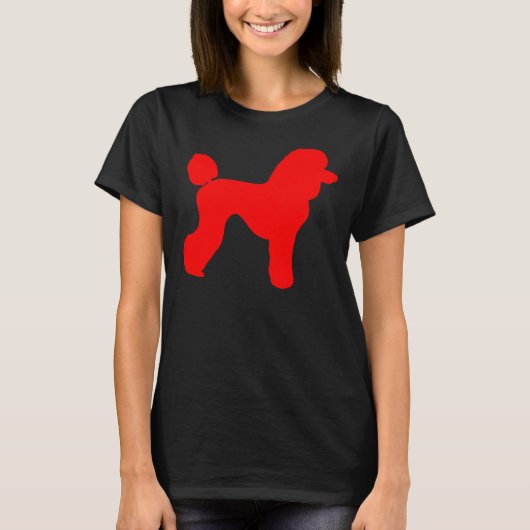 Red Poodle Silhouette T-shirt (Voorkant)