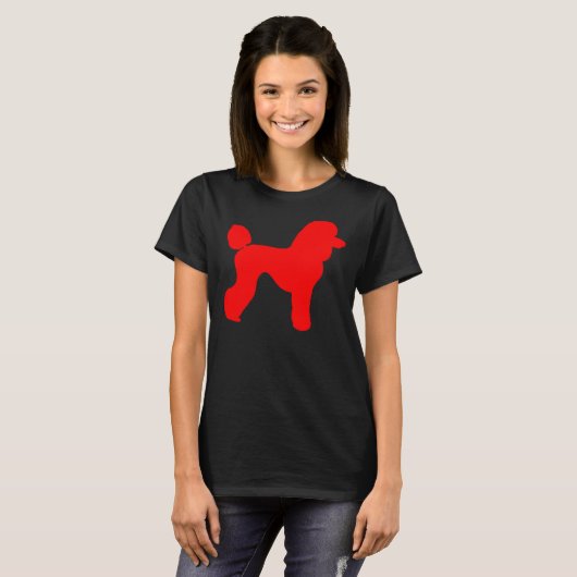 Red Poodle Silhouette T-shirt (Voorkant volledig)