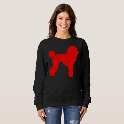 Red Poodle Silhouette Trui (Voorkant volledig)