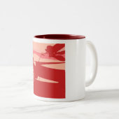 Red Pop Art Corvette Tweekleurige Koffiemok (Voorkant rechts)