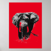 Red Pop Art Elephant Poster (Voorkant)