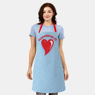 Red Pop Art Heart Schort