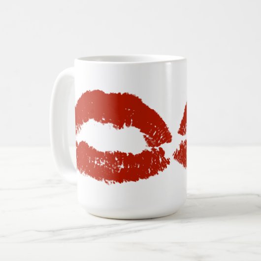 Red Pop Art Lips Koffiemok (Voorkant links)