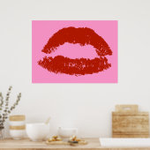 Red Pop Art Lips Poster (Keuken)