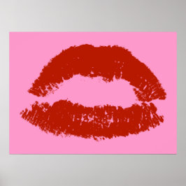 Red Pop Art Lips Poster