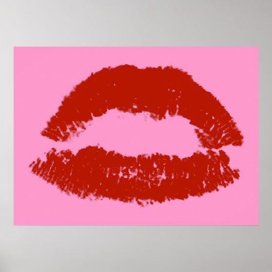 Red Pop Art Lips Poster (Voorkant)