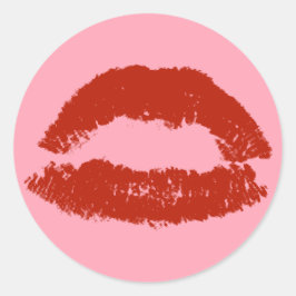 Red Pop Art Lips Ronde Sticker