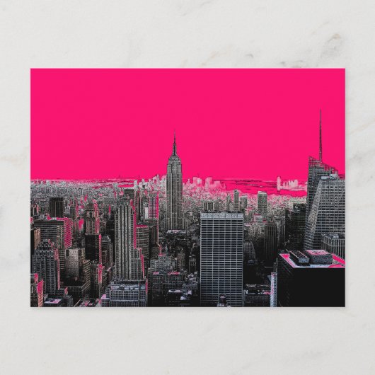 Red Pop Art New York City Briefkaart (Voorkant)