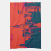 Red Pop Art New York City Night Theedoek (Verticaal)