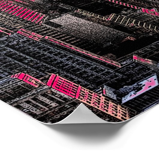 Red Pop Art New York City Poster Print (Hoek)