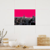 Red Pop Art New York City Poster Print (Keuken)