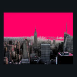 Red Pop Art New York City Poster Print<br><div class="desc">Red - Black & White New York City - Manhattan Skyscrapers Digital Art Afbeelding</div>