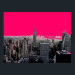 Red Pop Art New York City Poster Print<br><div class="desc">Red - Black & White New York City - Manhattan Skyscrapers Digital Art Afbeelding</div>