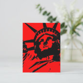 Red Pop Art Vrijheidsbeeld Briefkaart (Staand voorkant)