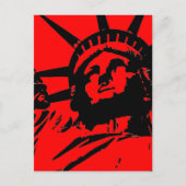 Red Pop Art Vrijheidsbeeld Briefkaart (Voorkant)