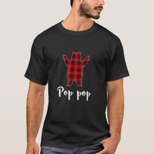 Red Pop Bear Buffalo Plaid Family Christmas Pa T-shirt