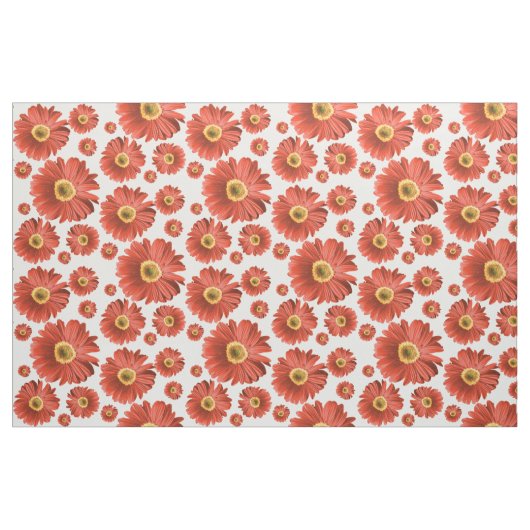 Red Pop Daisy Pattern Stof (Yard (91,4 cm))