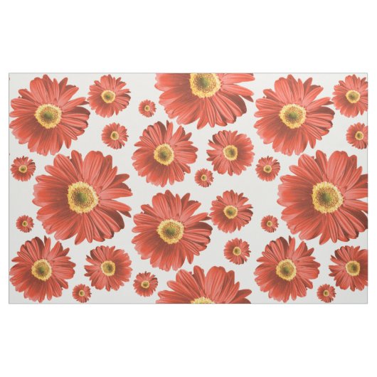 Red Pop Daisy Pattern Stof (Fat Quarter)