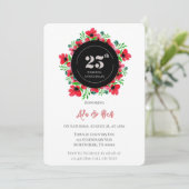 Red Poppies 25ste bruiloft Jubileum Kaart (Staand voorkant)