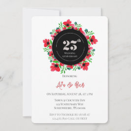 Red Poppies 25ste bruiloft Jubileum Kaart