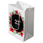 Red Poppies 25ste bruiloft Jubileum Medium Cadeauzakje (Voorkant Gekanteld)