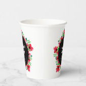 Red Poppies 25ste bruiloft Jubileum Papieren Bekers (Rechts)