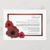 Red Poppies and Burlap Wedding Detail Informatiekaartje (Voorkant)