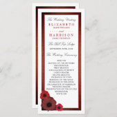 Red Poppies and Burlap Wedding Programme Programmakaart (Voorkant / Achterkant)