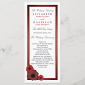 Red Poppies and Burlap Wedding Programme Programmakaart (Voorkant)