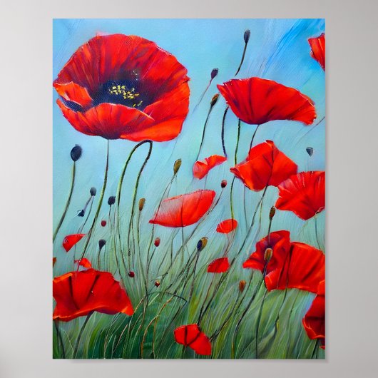 Red Poppies Art Poster (Voorkant)