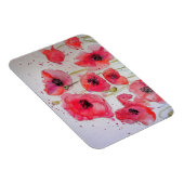 Red Poppies art Waterverf Birthday Magnet Magneet (Rechterzijde)