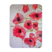 Red Poppies art Waterverf Birthday Magnet Magneet (Verticaal)