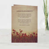 Red Poppies begrafenisprogramma Programma (Achterkant)