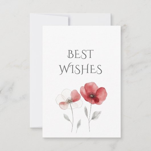 Red Poppies Beste wensen Bedankkaart (Voorkant)