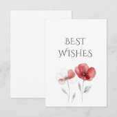 Red Poppies Beste wensen Bedankkaart (Voorkant / Achterkant)