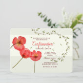 Red Poppies Bevestiging Uitnodiging (Staand voorkant)