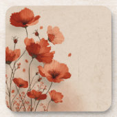Red poppies bier onderzetter (Voorkant)