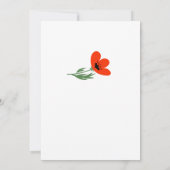 Red Poppies Birthday party Invitation Kaart (Achterkant)