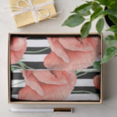 Red Poppies Black Stripes Chic Tissuepapier (Geschenk)