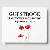 Red Poppies Bloemen Bloemen Bloemen Bruiloft Gaste Gastenboek (Voorkant)