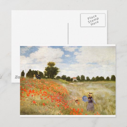 Red Poppies Blooming - Claude Monet Briefkaart (Voorkant / Achterkant)