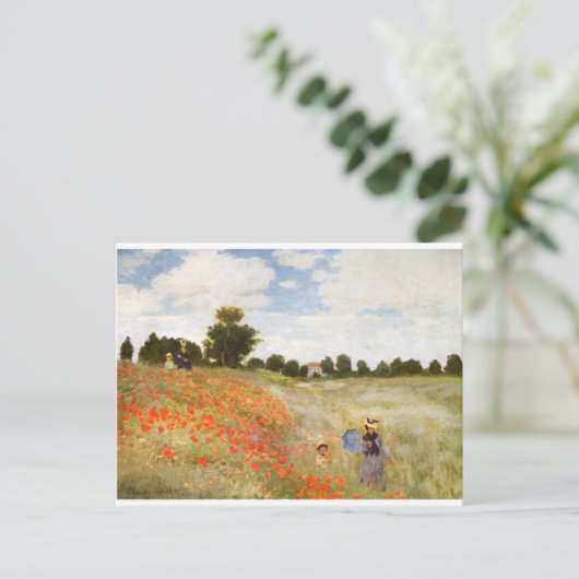 Red Poppies Blooming - Claude Monet Briefkaart (Staand voorkant)