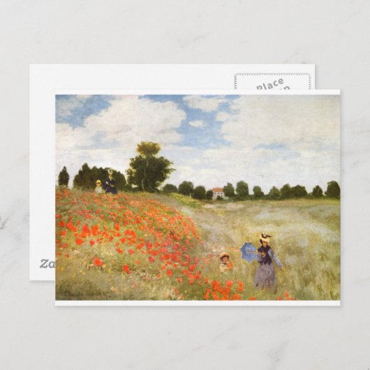 Red Poppies Blooming - Claude Monet Briefkaart (Voorkant / Achterkant)