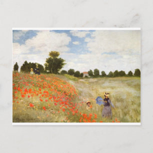 Red Poppies Blooming - Claude Monet Briefkaart