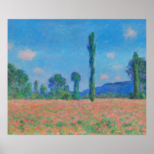 Red Poppies Blue Sky by Monet - Poppy Field Poster (Voorkant)