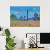 Red Poppies Blue Sky by Monet - Poppy Field Poster (Thuiskantoor)