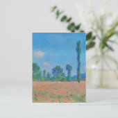 Red Poppies Blue Sky door Monet - Poppy Field Briefkaart (Staand voorkant)