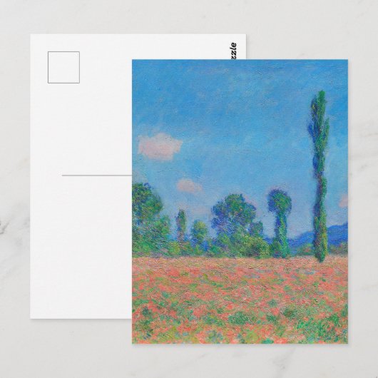 Red Poppies Blue Sky door Monet - Poppy Field Briefkaart (Voorkant / Achterkant)