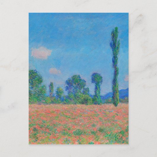 Red Poppies Blue Sky door Monet - Poppy Field Briefkaart (Voorkant)